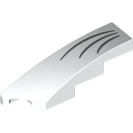 Slope Curved 1 x 4 with Stud Notch Left with Dark Bluish Grey Whiskers print (5415pr0001)