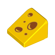 Slope 30° 1 x 1 x 2/3 (Cheese Slope) with Cheese Holes print (54200pr0005)