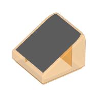 Slope 30° 1 x 1 x 2/3 (Cheese Slope) with Silver Surface print (54200pr0011)