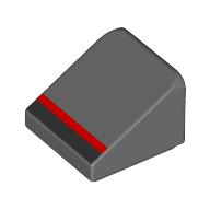 Slope 30° 1 x 1 x 2/3 with Black/Red Stripe print (54200pr0013)
