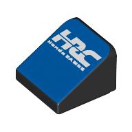 Slope 30° 1 x 1 x 2/3 (Cheese Slope) with White 'HRC Honda RACING' on Blue Background print (54200pr0024)