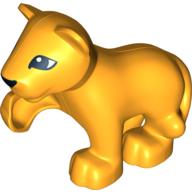 Duplo Animal Lion Cub with Raised Paw and Black Nose and Eyes Print (54528pr0001)