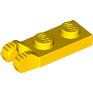 Hinge Plate 1 x 2 Locking with 2 Fingers On End, without Groove, 7 Teeth (54657)