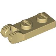 Hinge Plate 1 x 2 Locking with 2 Fingers On End, without Groove, 7 Teeth (54657)