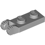 Hinge Plate 1 x 2 Locking with 2 Fingers On End, without Groove, 7 Teeth (54657)