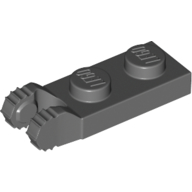 Hinge Plate 1 x 2 Locking with 2 Fingers On End, without Groove, 7 Teeth (54657)