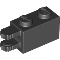 Hinge Brick 1 x 2 Locking with 2 Fingers Horizontal End, 7 Teeth (54672)