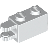 Hinge Brick 1 x 2 Locking with 2 Fingers Horizontal End, 7 Teeth (54672)