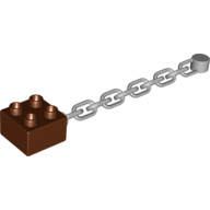 Duplo Brick 2 x 2 with Chain with End Stud Holder (54860)