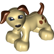 Duplo Animal Dog Large Paws with Brown Ears and Tail and Spots (58057pr0001)