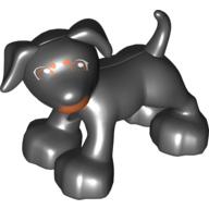 Duplo Animal Dog Large Paws with Open Mouth and Spots between Eyes, Brown Neck Print (58057pr0002)