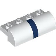 Brick Curved 2 x 4 x 1 with Dark Blue Stripe print (5842pr0001)