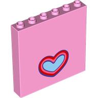Panel 1 x 6 x 5 with Red Heart-Shaped Mirror print (59349pr0024)