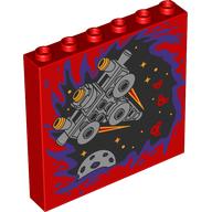Panel 1 x 6 x 5 with Light Bluish Grey Starship, Black Space, Dark Purple Portal print (59349pr0033)