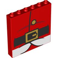 Panel 1 x 6 x 5 with Santa Chest, Black Belt, Gold Belt Buckle, Button, White Fur print (59349pr0038)