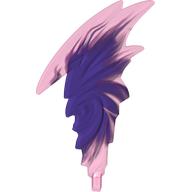 Flame, Axle, with Marbled Dark Purple Pattern (5974pat0001)