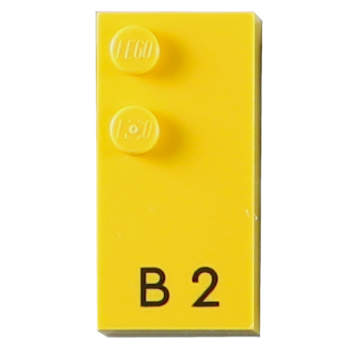 Braille Brick 2 x 4 with 2 Studs ⠃ and 'B 2' Print (60190pr0001)