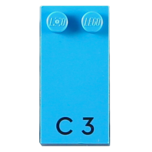 Braille Brick 2 x 4 with 2 Studs ⠉ and 'C 3' Print (60191pr0001)