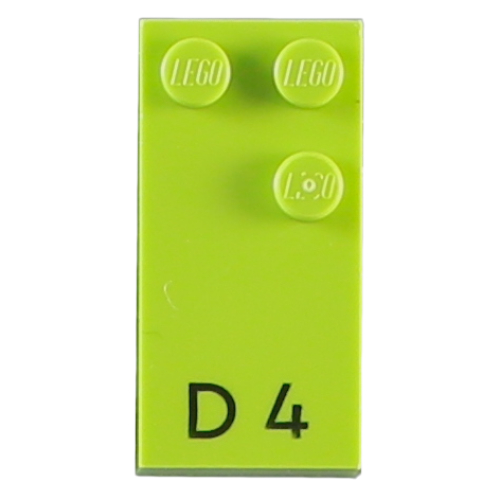 Braille Brick 2 x 4 with 3 Studs ⠙ 'D 4' Print (60192pr0001)
