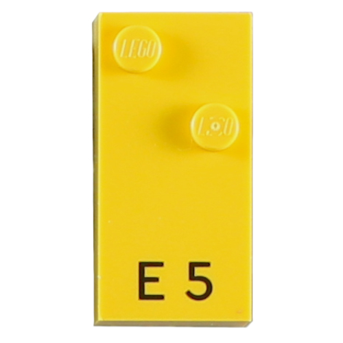 Braille Brick 2 x 4 with 2 Studs ⠑ and 'E 5' Print (60207pr0001)