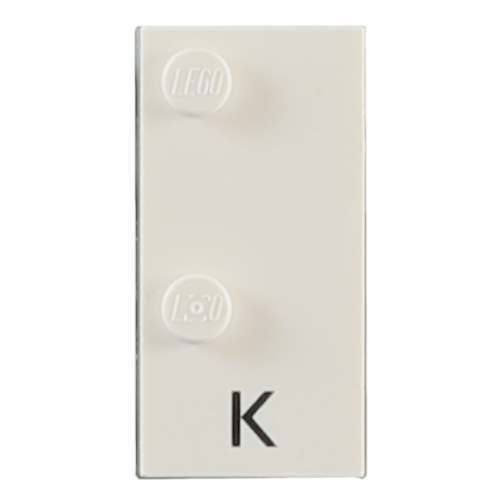 Braille Brick 2 x 4 with 2 Studs ⠅ and 'K' Print (60225pr0001)