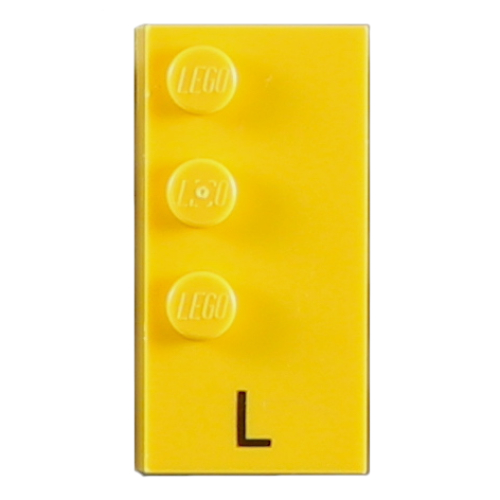 Braille Brick 2 x 4 with 3 Studs ⠇and 'L' Print (60226pr0001)