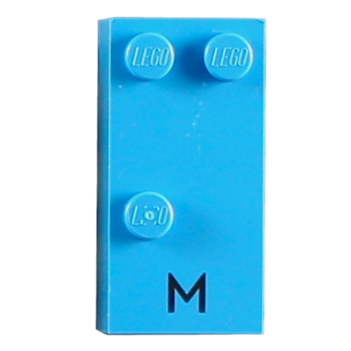 Braille Brick 2 x 4 with 3 Studs ⠍ and 'M' Print (60227pr0001)