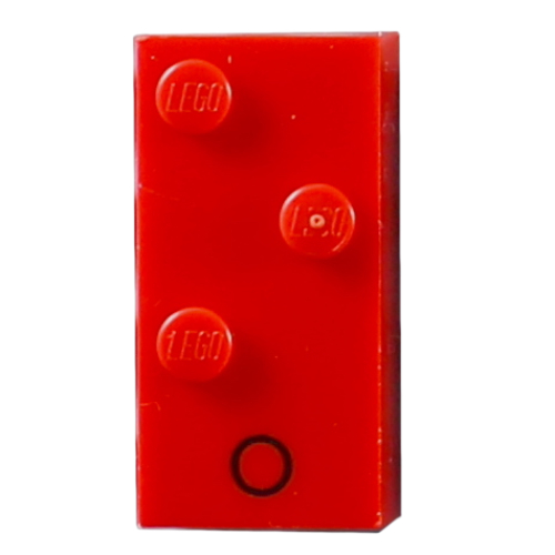 Braille Brick 2 x 4 with 3 Studs ⠕ and 'O' Print (60229pr0001)