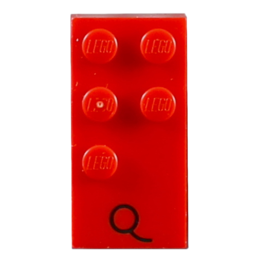 Braille Brick 2 x 4 with 5 Studs ⠟ and 'Q' Print (60231pr0001)