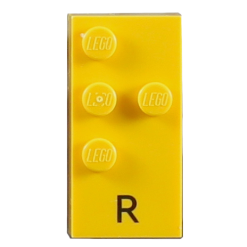 Braille Brick 2 x 4 with 4 Studs ⠗ and 'R' Print (60232pr0001)