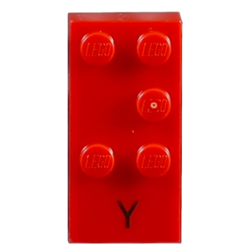 Braille Brick 2 x 4 with 5 Studs ⠽ and 'Y' Print (60243pr0001)