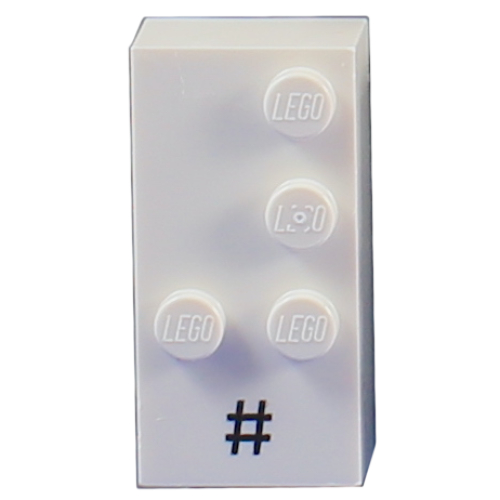 Braille Brick 2 x 4 with 4 Studs ⠼ and '#' Print (60295pr0001)