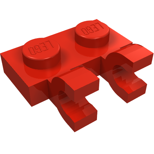 Plate Special 1 x 2 with Clips Horizontal [Thick U-Clips] (60470a)