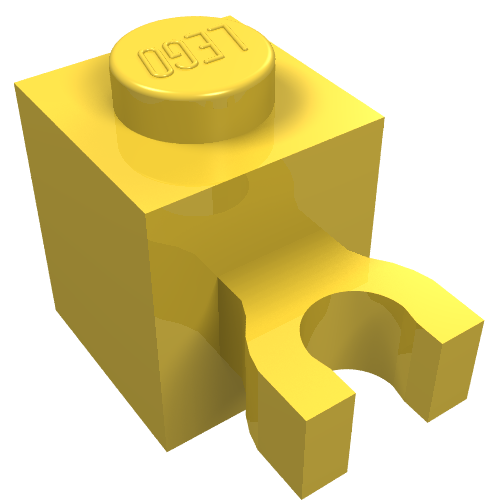Brick Special 1 x 1 with Clip Vertical [Thick U Clip, Solid Stud] (60475a)