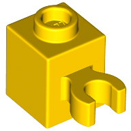 Brick Special 1 x 1 with Clip Vertical [Open O Clip, Hollow Stud] (60475b)