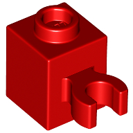 Brick Special 1 x 1 with Clip Vertical [Open O Clip, Hollow Stud] (60475b)