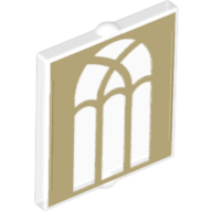 Glass for Window 1 x 2 x 2 flat with Arched Tan Window print (60601pr0005)