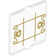 Glass for Window 1 x 2 x 2 Flat with Gold Window Lines print (60601pr0013)