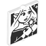 Glass for Window 1 x 2 x 2 Flat with Elves Mini-doll, Stars print (60601pr0015)