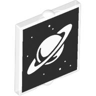 Glass for Window 1 x 2 x 2 Flat with Planet, Stars on Black Background print (60601pr0018)
