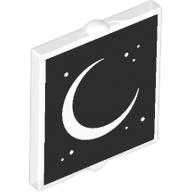 Glass for Window 1 x 2 x 2 Flat with Crescent Moon on Black Background print (60601pr0019)