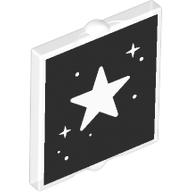 Glass for Window 1 x 2 x 2 Flat with Stars on Black Background print (60601pr0020)