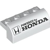 Brick Curved 2 x 4 x 1 1/3 with 'POWERED BY HONDA' print (6081pr0002)