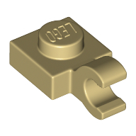 Plate Special 1 x 1 with Clip Horizontal [Thick Open O Clip] (61252)