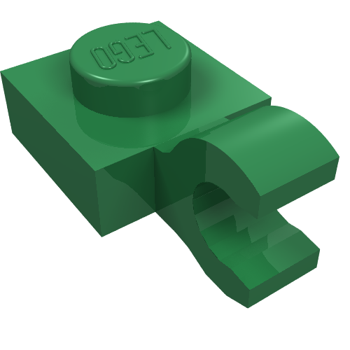 Plate Special 1 x 1 with Clip Horizontal [Thick Open O Clip] (61252)