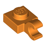 Plate Special 1 x 1 with Clip Horizontal [Thick Open O Clip] (61252)