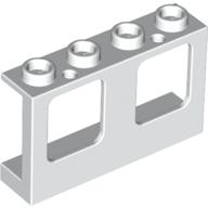 Window 1 x 4 x 2 Plane, Hollow Studs, Single Hole Top and Bottom for Glass (61345)