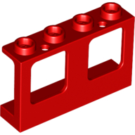 Window 1 x 4 x 2 Plane, Hollow Studs, Single Hole Top and Bottom for Glass (61345)