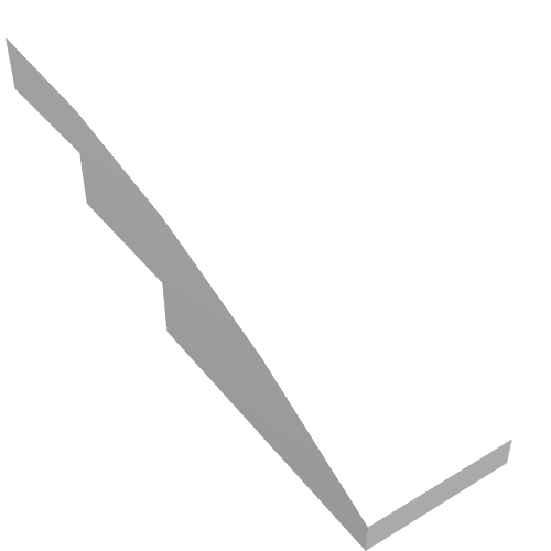 Slope Curved 4 x 1 No Studs [Stud Holder with Asymmetric Ridges] (61678)