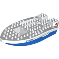 Duplo Boat Hull 8 x 17 (Complete Assembly) with 'POLICE' and Badge Print (61759)